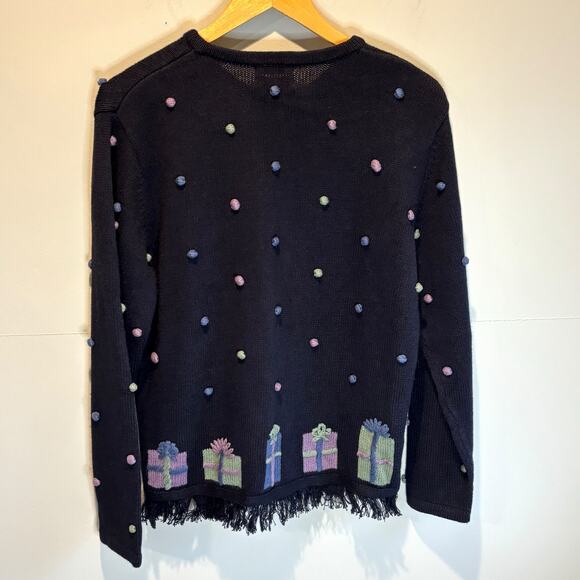 Vintage Christopher & Banks Hand Embroidered Christmas Sweater - size Large - Picture 4 of 5